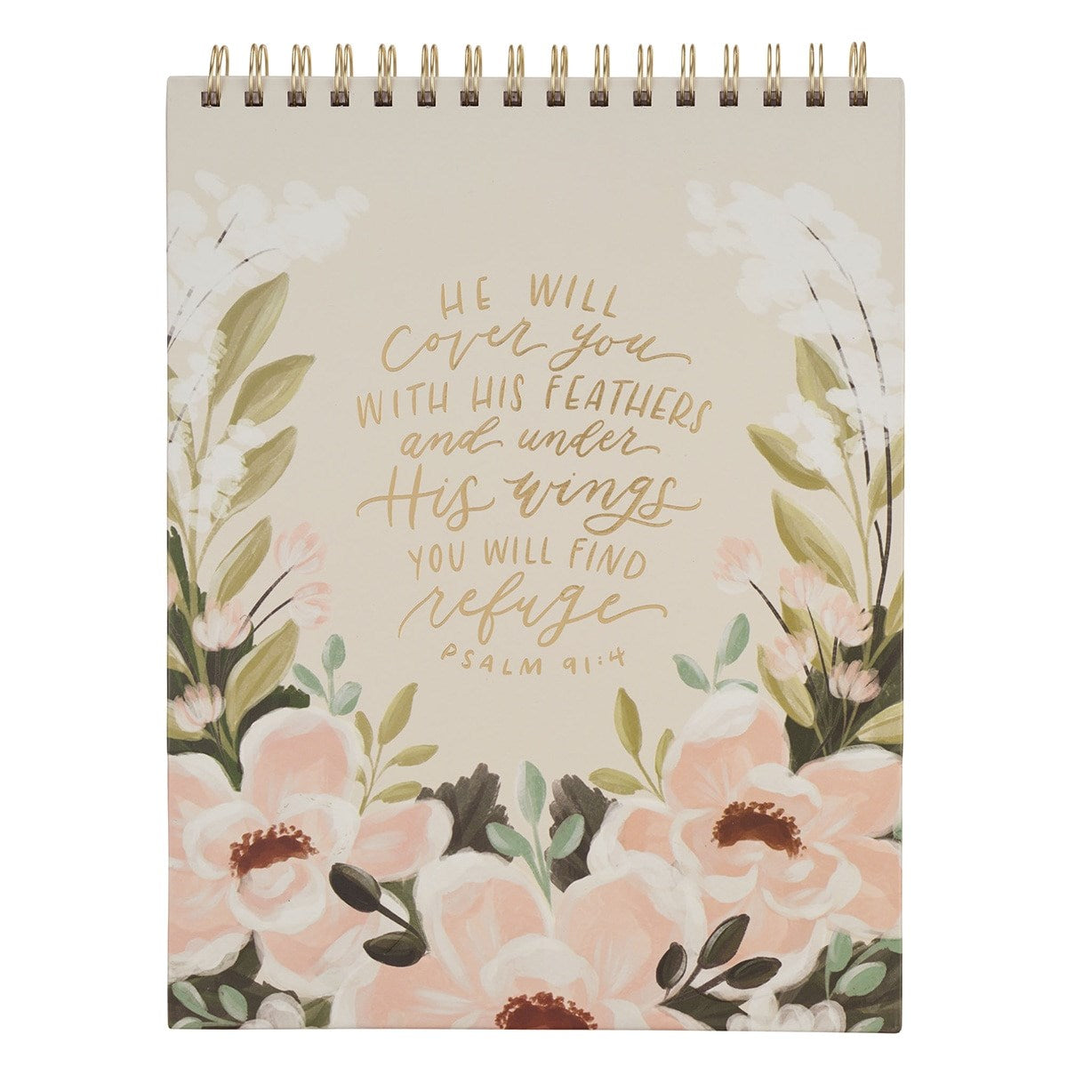 Wirebound Notepad-He Will Cover You Ps. 91:4