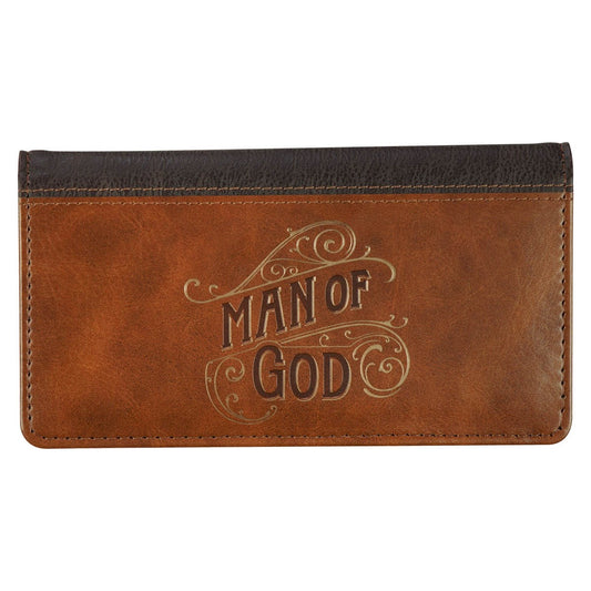 Checkbook/Wallet-Man of God 1 Tim. 6:11-Brown Two-tone