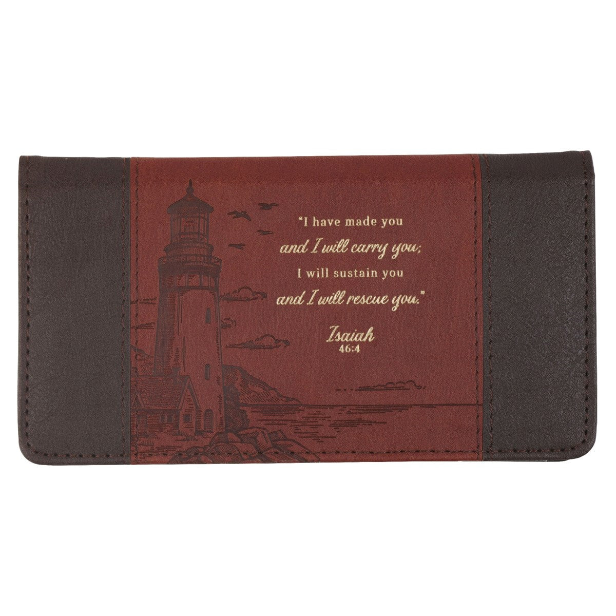 Checkbook/Wallet-I Will Carry You Isa. 46:4-Brown Two-tone