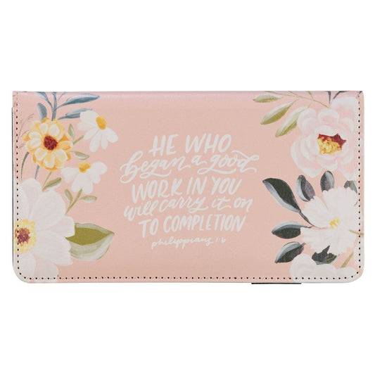 Checkbook/Wallet-Good Work Phil. 1:6-Pink