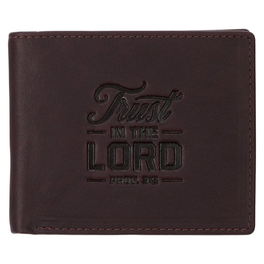 Wallet-Leather-Trust in the Lord Prov. 3:5-Brown