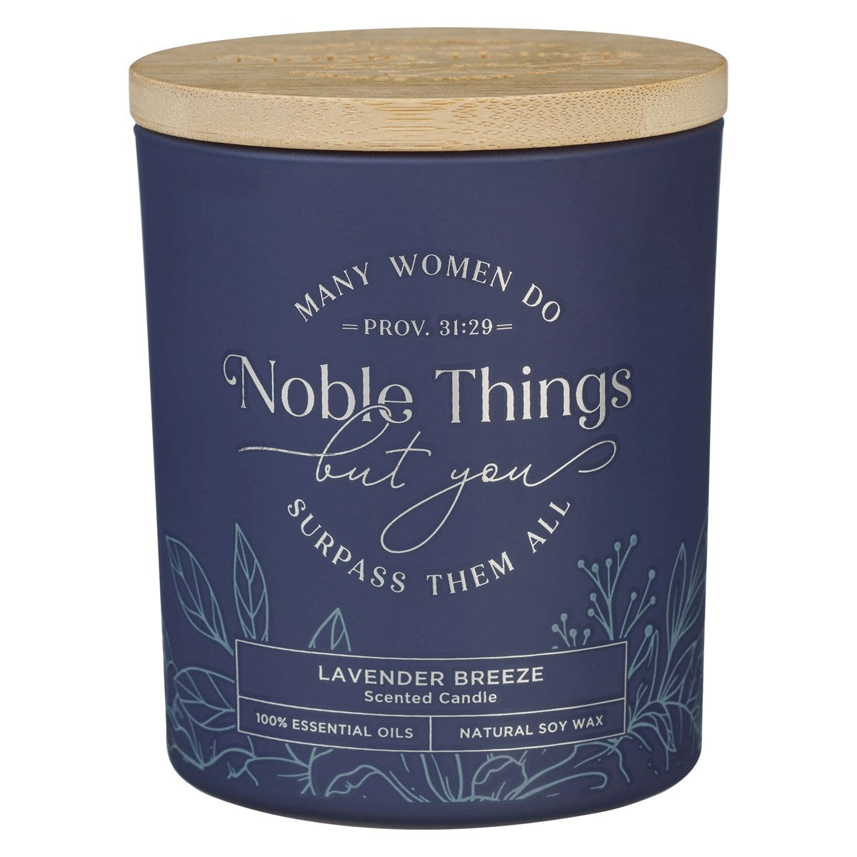Candle-Noble Things-Lavender Breeze (Proverbs 31:29) (4.5 Oz)-Glass w/Bamboo Lid
