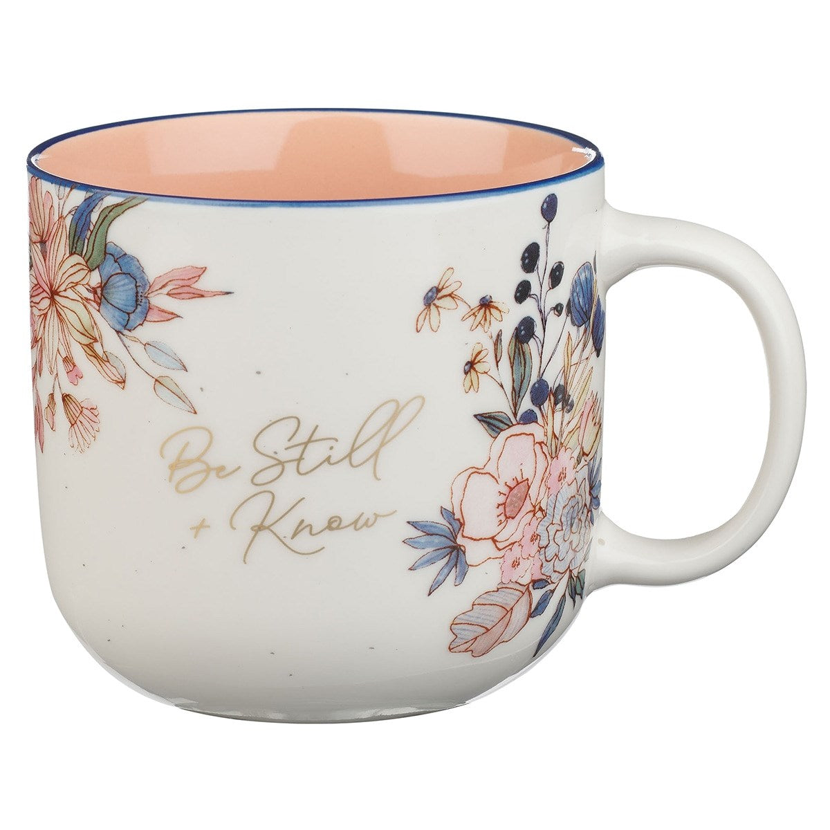 Ceramic Mug-Be Still Ps. 46:10-Pink Floral