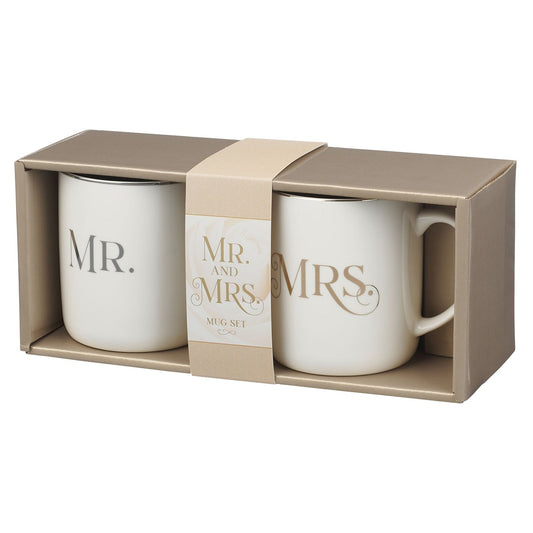Ceramic Mug-Set-Mr. & Mrs. 1 Cor. 13:4 (Set Of 2)