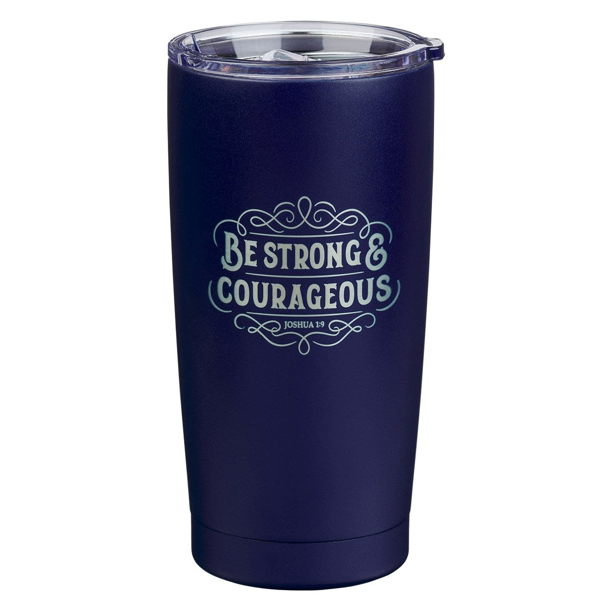 Stainless Steel Tumbler-Be Strong Josh. 1:9-Navy
