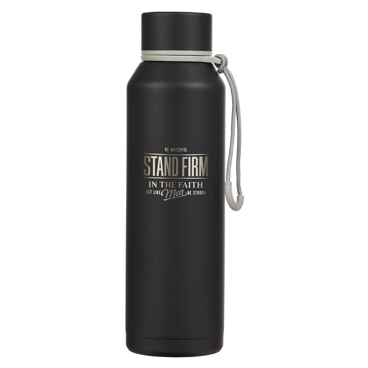 Water Bottle-Stainless Steel-Stand Firm 1 Cor. 16:13-Black