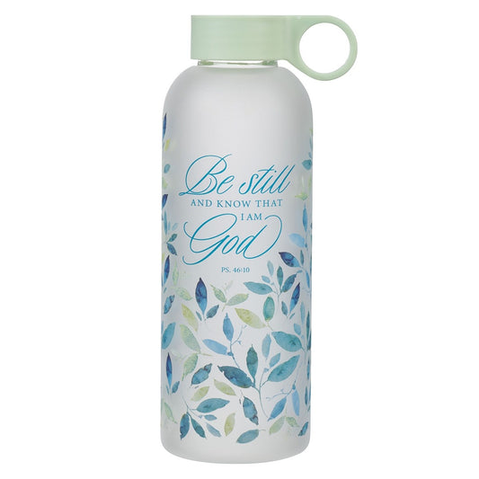 Water Bottle-Glass-Be Still And know Ps. 46:10