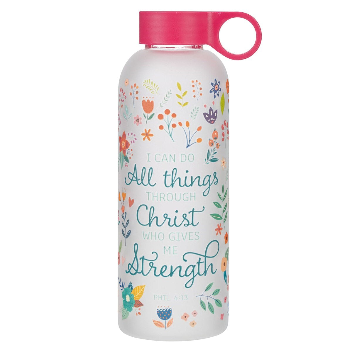 Water Bottle-Glass-All Things  Phil. 4:13