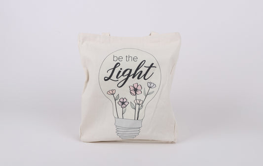Tote-Be The Light-Cotton (16.25" x 13.25 X 4.5" plus 9.5" handle)