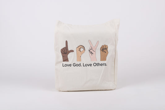 Tote-Love God  Love Others (16.25" x 13.25 X 4.5" plus 9.5" handle)
