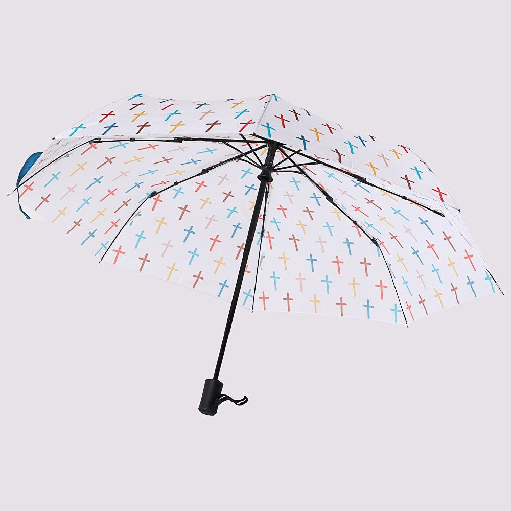 Umbrella-Compact-Colorful Crosses-Multi Color