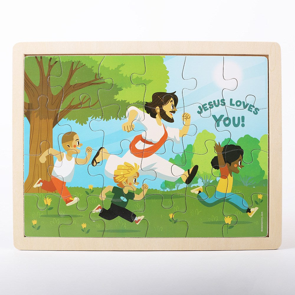 Jigsaw Puzzle-Jesus Playing-Wooden (Ages 3+)