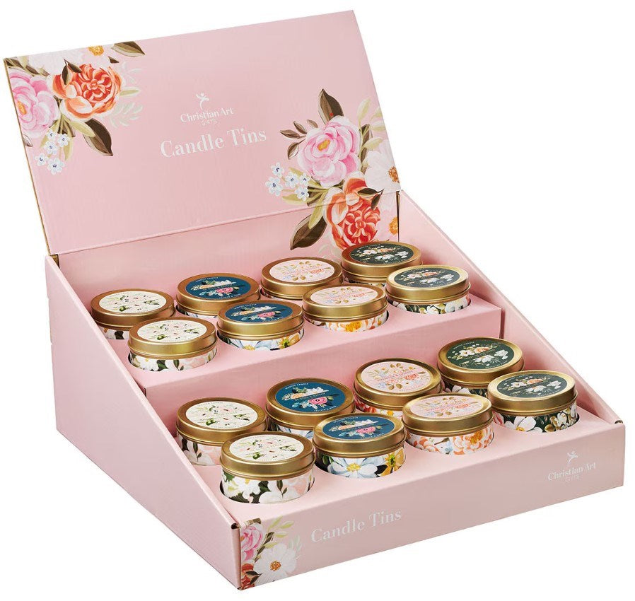 Candle Merchandiser In Travel Tin (Set Of 16) (3 Oz)
