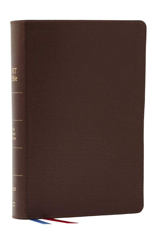 NET Bible  Full Notes Edition (Comfort Print)-Brown Genuine Leather Indexed