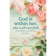 Bulletin-God Is Within Her  She Will Not Fall/Women's Day (Psalm 65:5  NIV) (Pack Of 100)