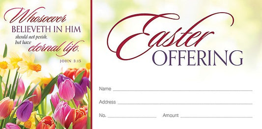 Offering Envelope-Whosever Believeth In Him/Easter (John 3:15  KJV) (Pack Of 100)