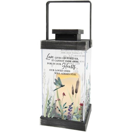 Lantern w/Flameless LED Candle & Timer-Love Lives On (4.75" X 13" x 7.75")
