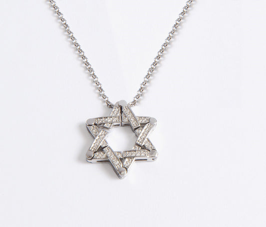 Necklace-Transforming Butterfly Star Of David-22" Chain (#95100)
