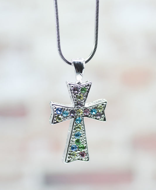 Necklace-Eden Merry-Cross-Multi
