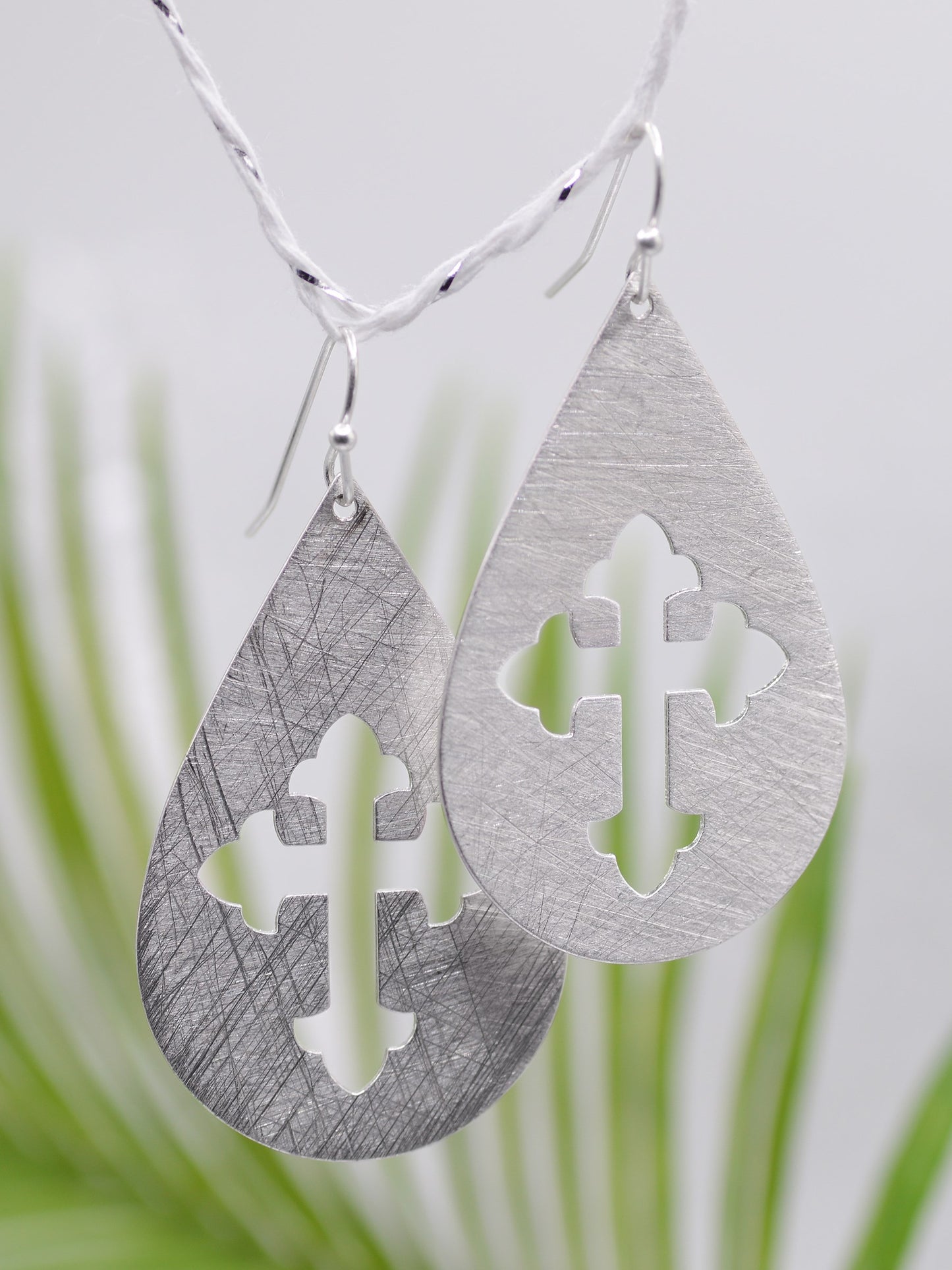 Earrings-Eden Merry-Cross-Silver Overlay