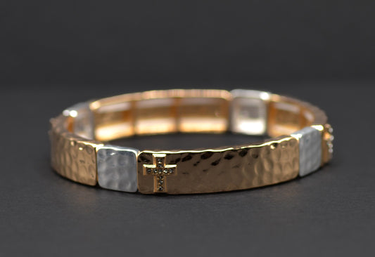 Bracelet-Eden Merry-Cross-Gold/Silver
