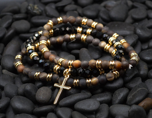 Bracelet-Eden Merry-Cross-Three Strand-Neutrals