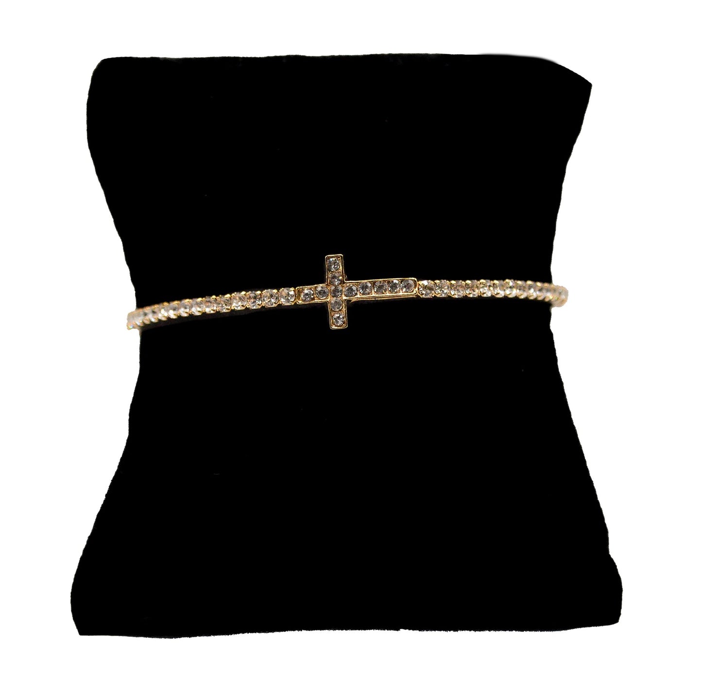 Bracelet-Eden Merry-Cross-Memory Wire-Gold
