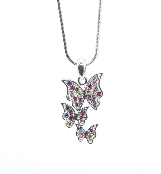 Necklace-Eden Merry-Trailing Butterfly-Clear