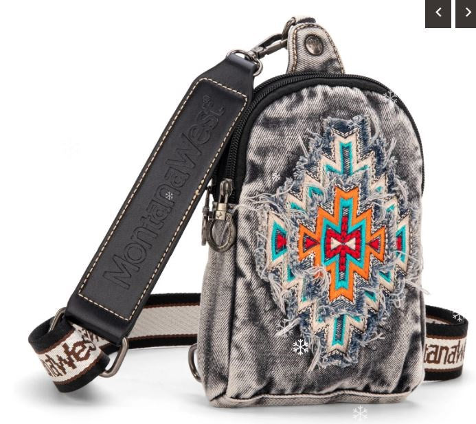 Sling Bag-Aztec Cross-Black