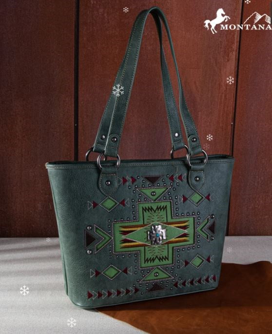 Tote-Aztec Cross (Concealed Carry)-Green
