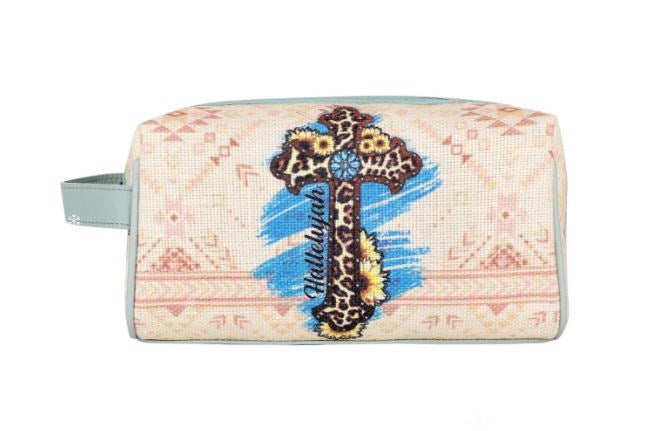 Travel Pouch-Aztec Cross-Leopard