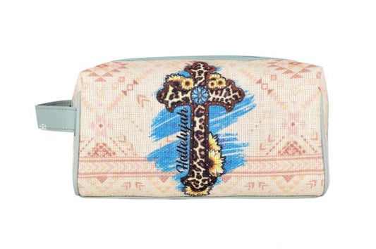 Travel Pouch-Aztec Cross-Leopard