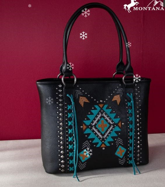 Tote-Aztec Cross (Concealed Carry)-Black
