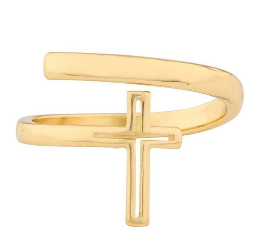 Ring-Cutout Cross Filled Display (Sizes 5-9 Adjustable) (24 Pcs)(PKTG)