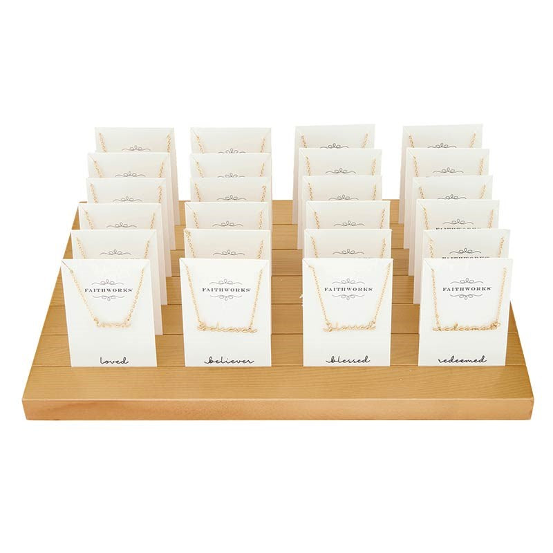 Necklace-Word Filled Display (4 Asst) (24 Pcs) (15" w/ 2" Extender) (PKTG)