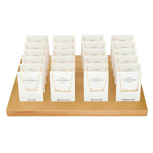 Necklace-Word Filled Display (4 Asst) (24 Pcs) (15" w/ 2" Extender) (PKTG)