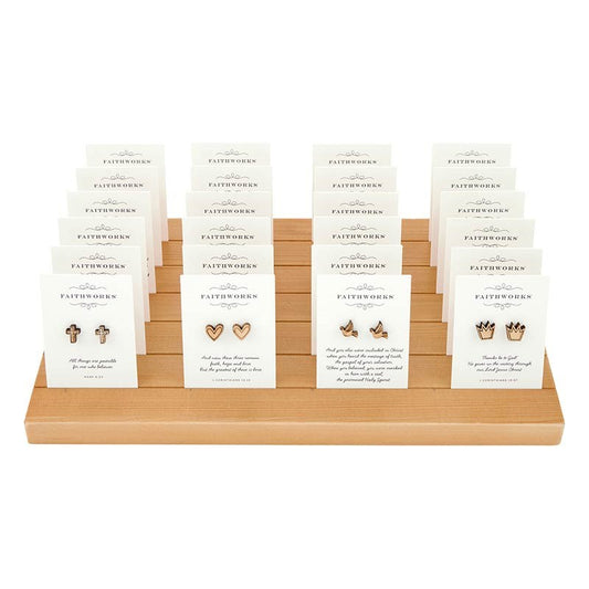 Earrings-Wood Filled Display (4 Asst) (24 Pcs) (PKTG)