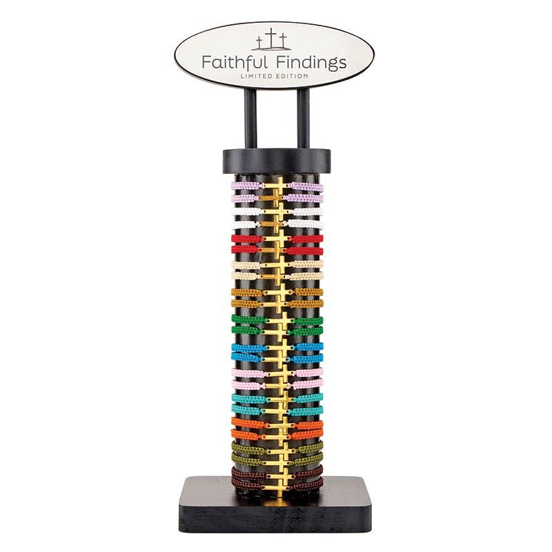 Bracelet-Woven Tie Filled Display (8 Asst) (24 Pcs)