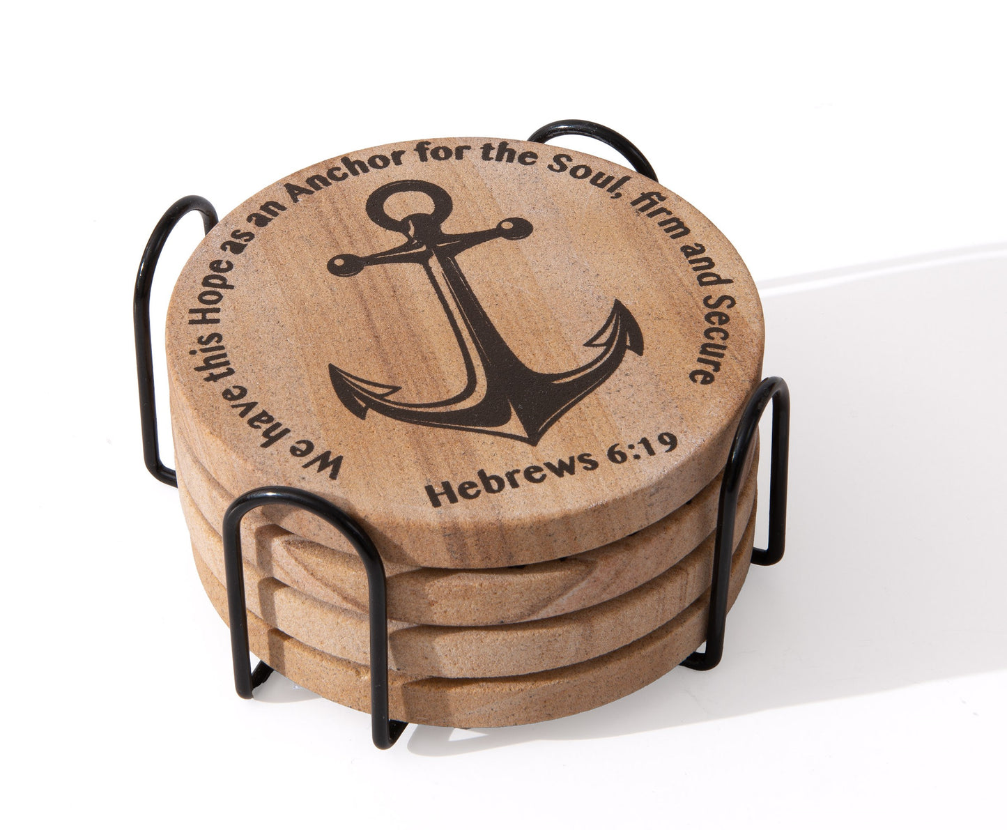 Coaster Set-We Have This Hope As An Anchor (Hebrews 6:19) (4 Coasters) (#71198)