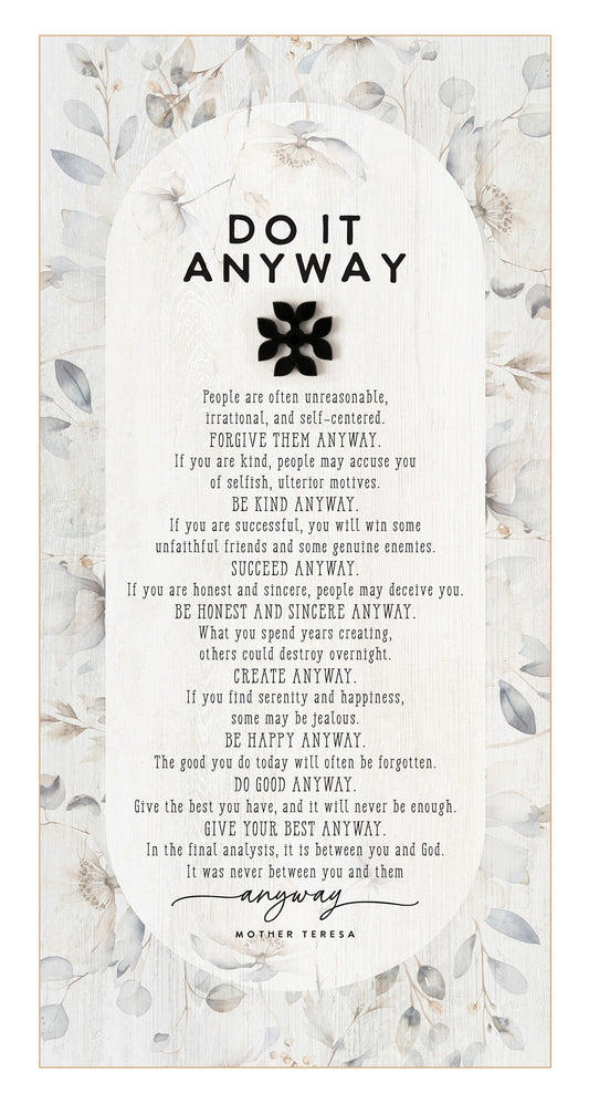 Plaque-Black Wood Emblem-Do It Anyway (6.75 x 13.625)