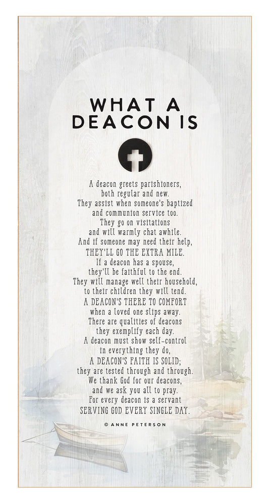 Plaque-Black Wood Emblem-What A Deacon Is (6.75 x 13.625)