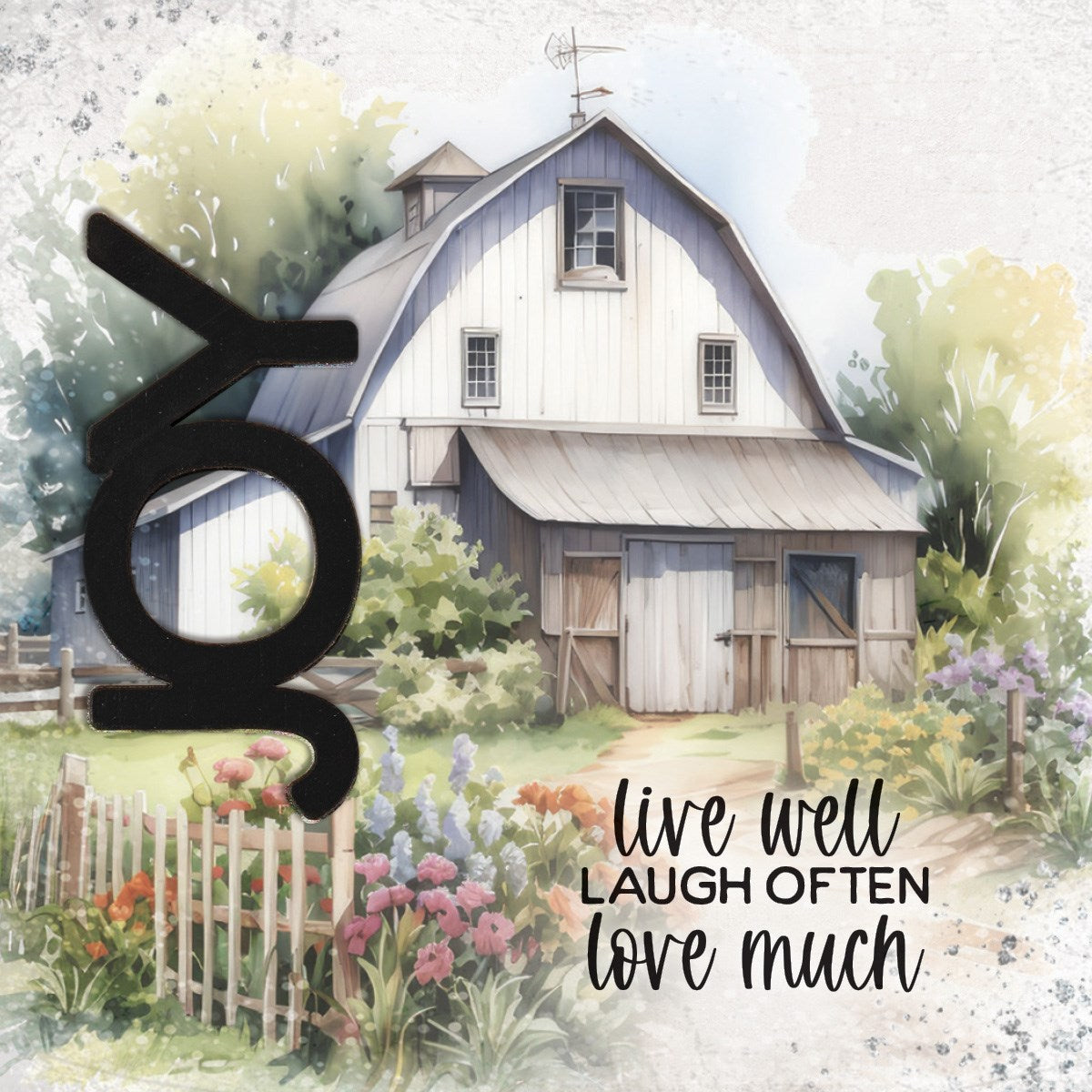 Magnet-Crafted Remindables-Joy-Live Well Laugh Often (3.5 Sq)