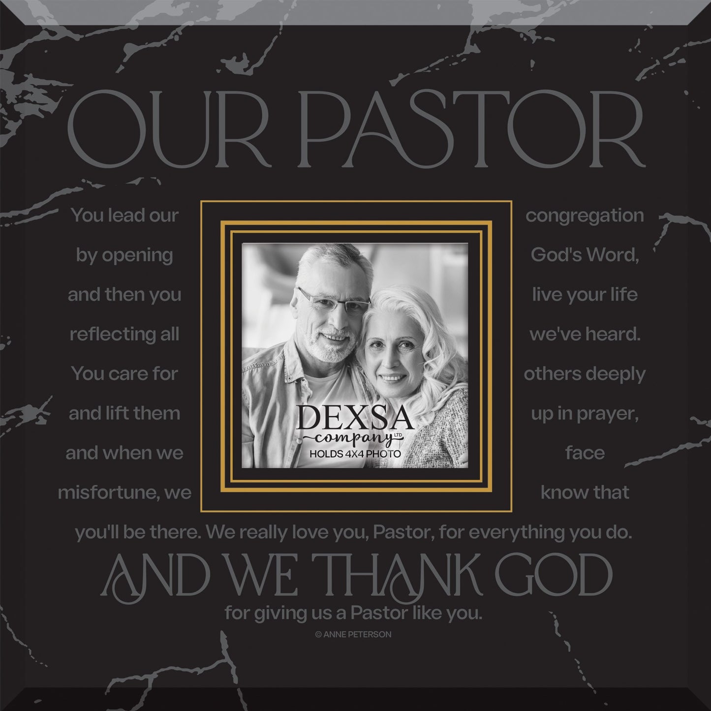 Glass Photo Frame-Our Pastor (12 x 10) (Holds 4 x 6 Photo)