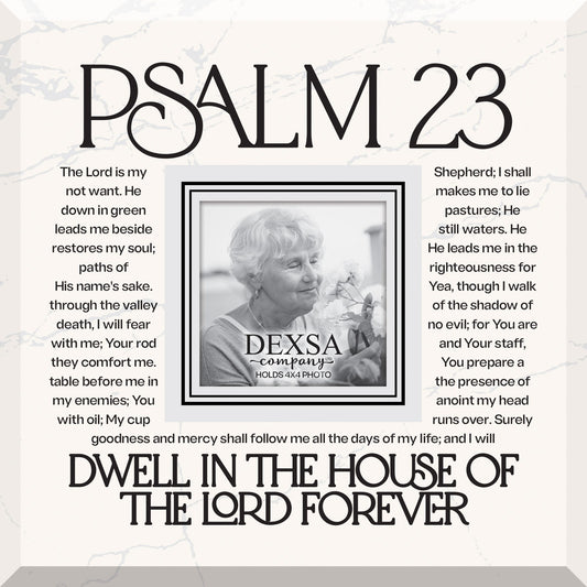 Glass Photo Frame-Psalm 23 (12 x 10) (Holds 4 x 6 Photo)