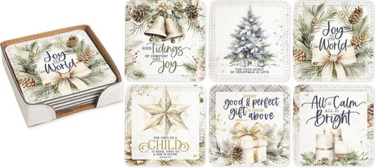 Coaster Set-Winter White Assorted (Set of 6)