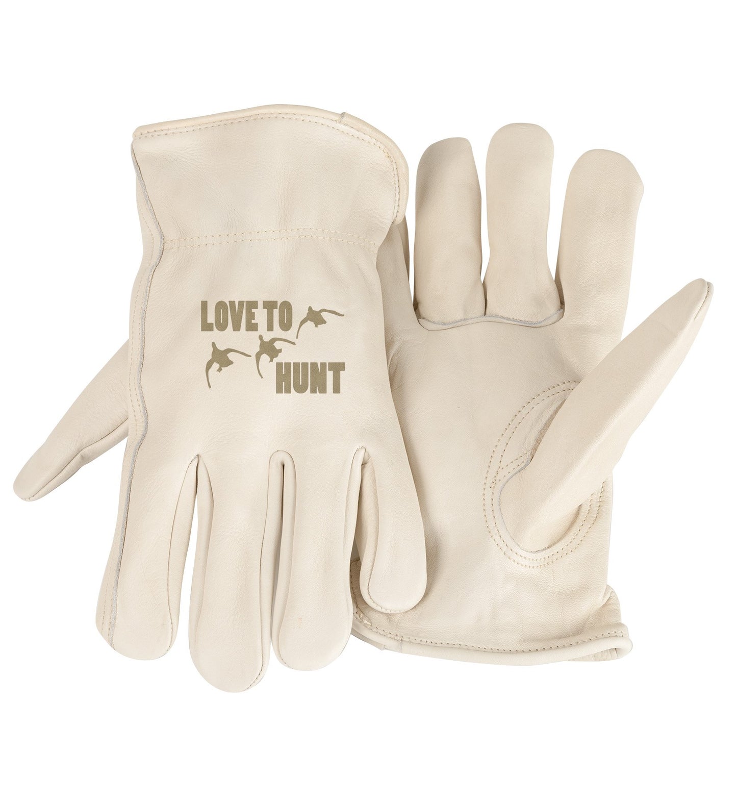 Gloves-Unlined-Love To Hunt (Duck)-White (Large)