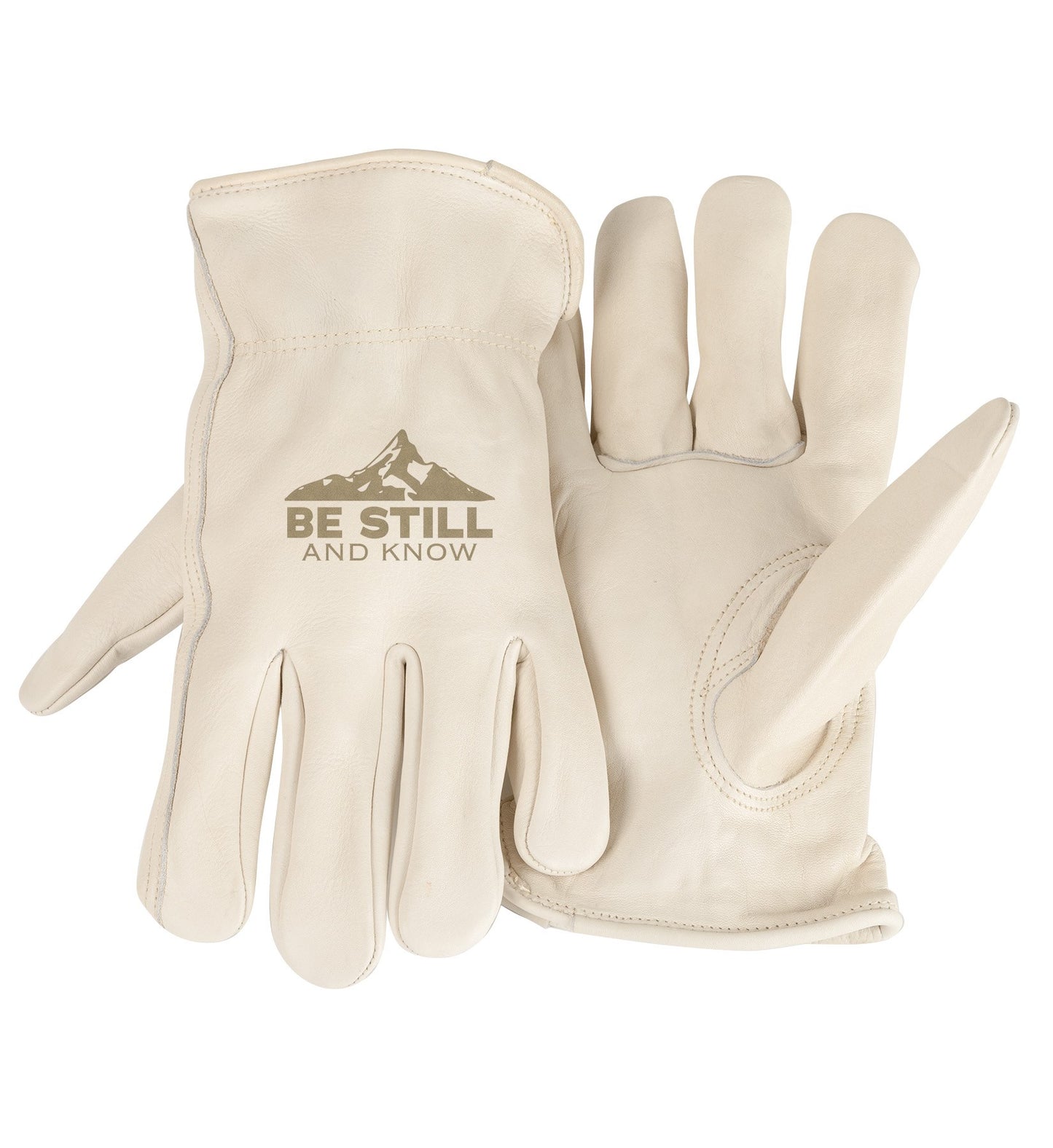 Gloves-Unlined-Be Still & Know-White(X-Large)
