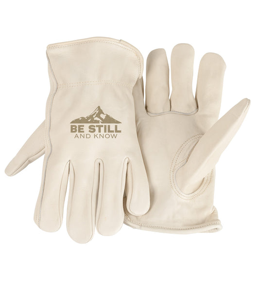 Gloves-Unlined-Be Still & Know-White(X-Large)