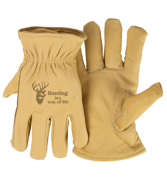 Gloves-3M Thinsulate-Hunting Is A Way Of Life-Tan (Medium)