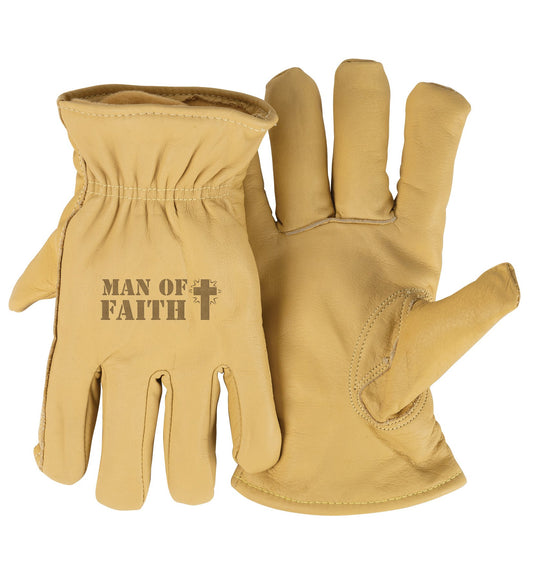 Gloves-3M Thinsulate-Man Of Faith-Tan (Large)